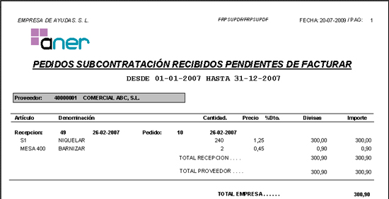 Conformidad a Facturas