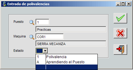 Entrada de Polivalencias