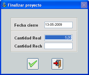 Finalizar proyecto