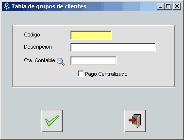 Insertar grupos de Clientes