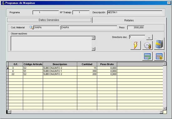 Programas de M�quinas, pesta�a Datos General