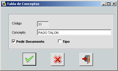 Tabla de conceptos
